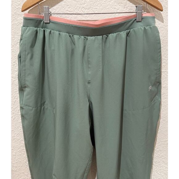 Fabletics Fundamental Pant Green Hidden Drawstring Stretch Performance Jogger XL - Picture 3 of 5